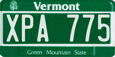 VT license plate XPA775