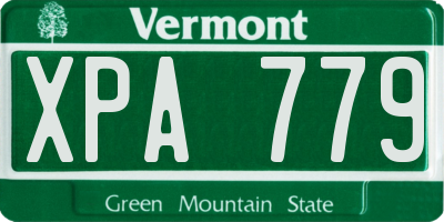 VT license plate XPA779