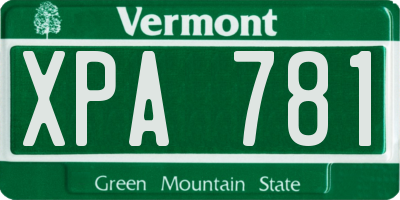 VT license plate XPA781