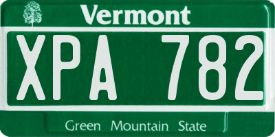 VT license plate XPA782