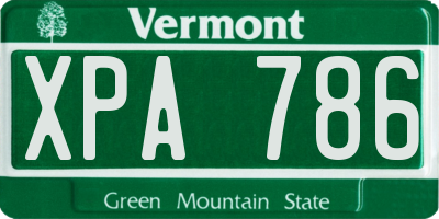 VT license plate XPA786