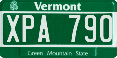 VT license plate XPA790