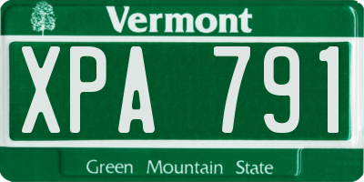 VT license plate XPA791