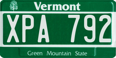 VT license plate XPA792