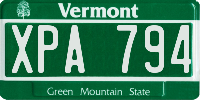 VT license plate XPA794