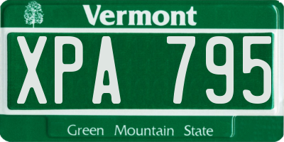 VT license plate XPA795