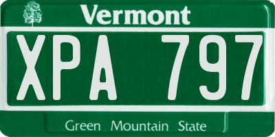 VT license plate XPA797