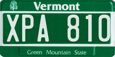 VT license plate XPA810
