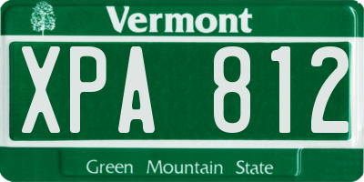 VT license plate XPA812