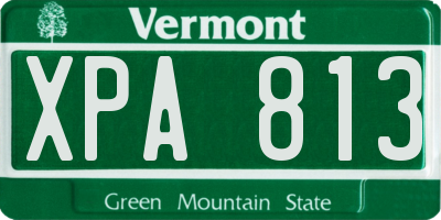 VT license plate XPA813