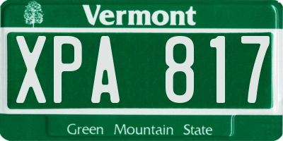 VT license plate XPA817