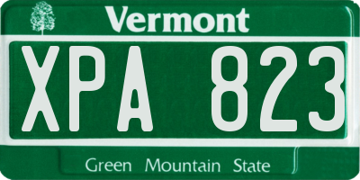 VT license plate XPA823