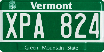 VT license plate XPA824