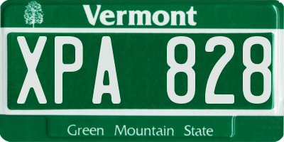 VT license plate XPA828