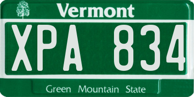VT license plate XPA834