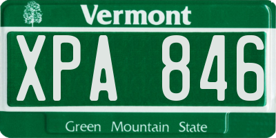 VT license plate XPA846
