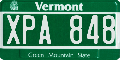 VT license plate XPA848
