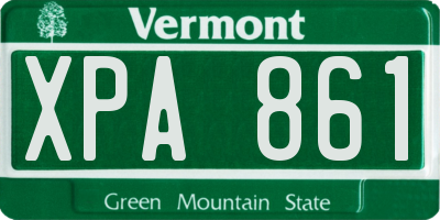 VT license plate XPA861