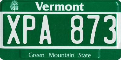 VT license plate XPA873