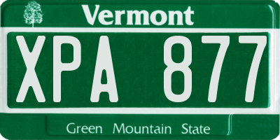 VT license plate XPA877