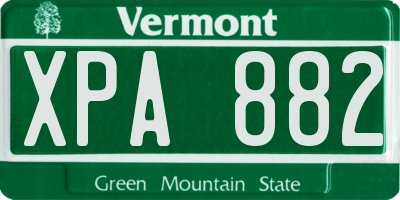 VT license plate XPA882