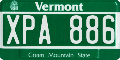 VT license plate XPA886