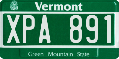 VT license plate XPA891