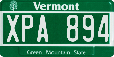 VT license plate XPA894