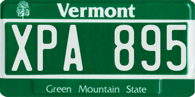 VT license plate XPA895