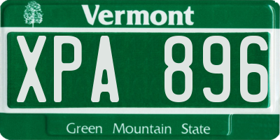 VT license plate XPA896