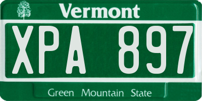 VT license plate XPA897