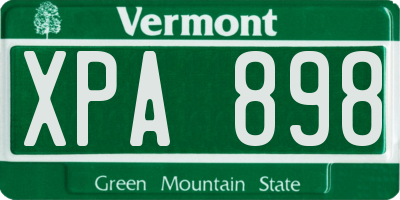 VT license plate XPA898