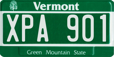VT license plate XPA901