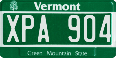 VT license plate XPA904