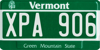 VT license plate XPA906