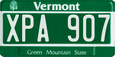 VT license plate XPA907