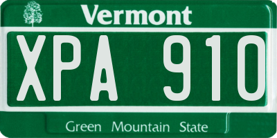 VT license plate XPA910