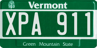 VT license plate XPA911