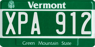 VT license plate XPA912