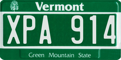 VT license plate XPA914