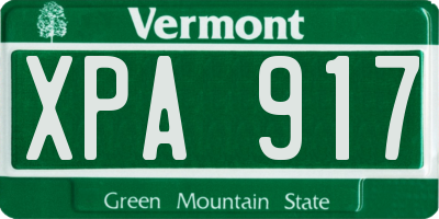 VT license plate XPA917