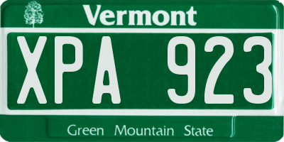 VT license plate XPA923
