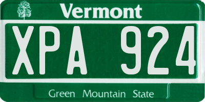VT license plate XPA924