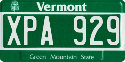 VT license plate XPA929
