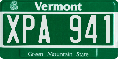 VT license plate XPA941