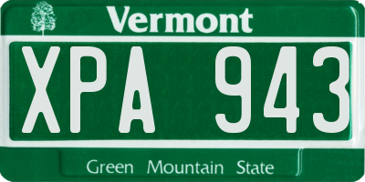 VT license plate XPA943