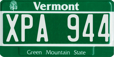 VT license plate XPA944