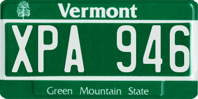VT license plate XPA946