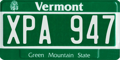 VT license plate XPA947