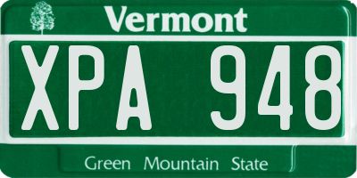 VT license plate XPA948